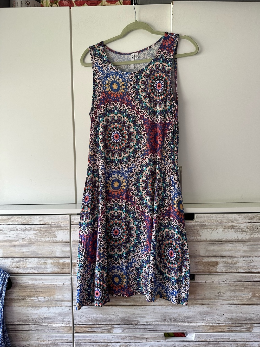 🌺 Cable & Gauge Petite Medallion Print Swing Dress Pockets PL